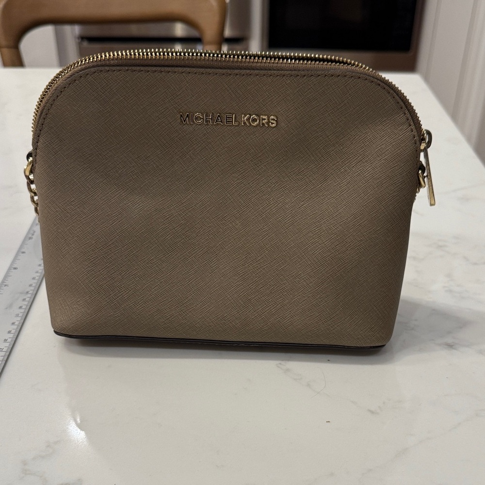 Michael Kors Brown Crossbody Bag with Gold Accents